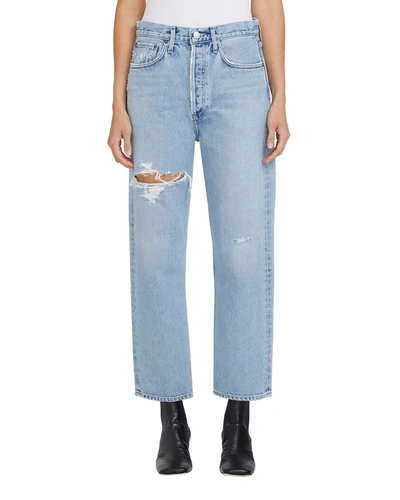 Shop Agolde 90s Cropped Jeans In Echo (wshed Lt