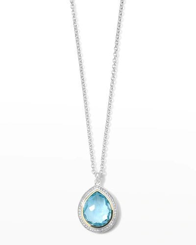 Shop Ippolita 925 & 18k Chimera Rock Candy Teardrop Pendant Necklace W/ Diamonds, 16-18" In Btdia