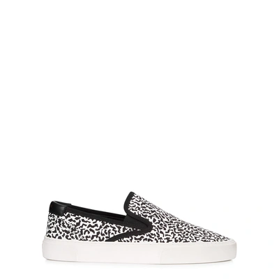 Shop Saint Laurent Venice Monochrome Printed Skate Shoes In White And Black