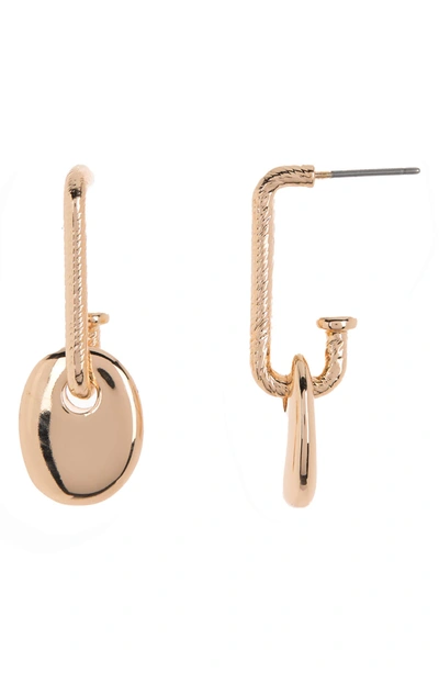 Shop Nordstrom Nugget Drop Two-tone Huggie Hoop Earrings In Gold