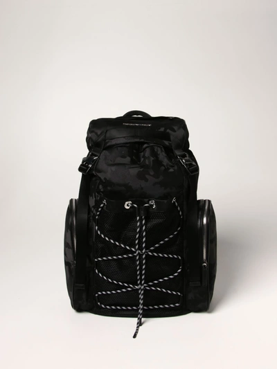 Shop Emporio Armani Camouflage Multipocket Backpack In Black