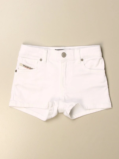 Shop Diesel Jeans Shorts In 5-pocket Denim In White