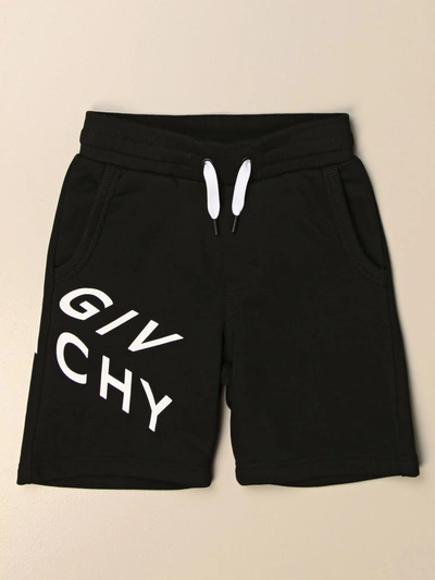 Shop Givenchy Jogging Bermuda Shorts In Cotton With Logo In Black