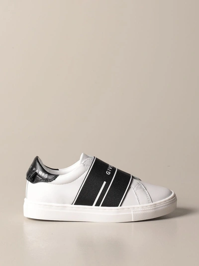 Shop Givenchy Slip On Sneakers In Leather With Logoed Band In White