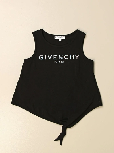 Shop Givenchy Cotton Top With Logo In Black