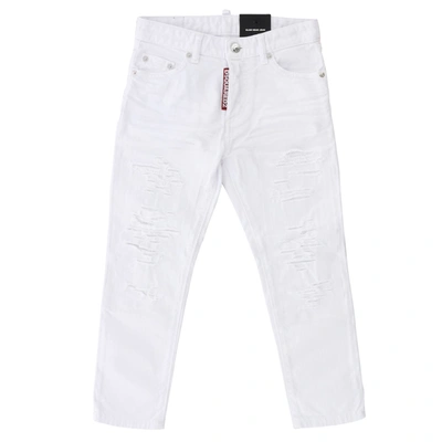 Shop Dsquared2 Junior Trousers  Kids In White