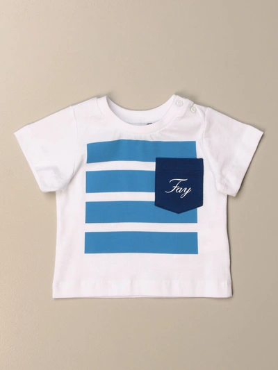 Shop Fay Cotton Tshirt With Logo And Pocket In White