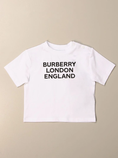 Shop Burberry Cotton Tshirt With Logo In White