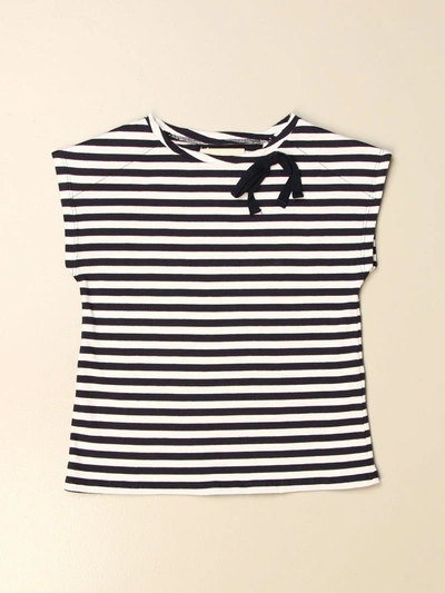 Shop Douuod Tshirt In Striped Cotton In Blue