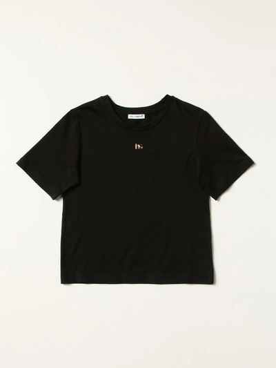 Shop Dolce & Gabbana Cotton Tshirt With Logo In Black