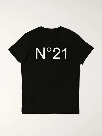 Shop N°21 N ° 21 Cotton T-shirt With Logo In Black