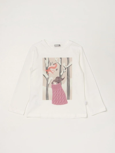 Shop Il Gufo Tshirt In Cotton With Print In Yellow Cream