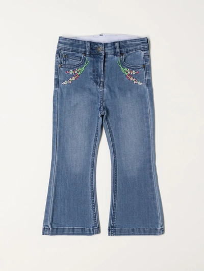Shop Stella Mccartney Jeans In Denim With Embroidery In Blue