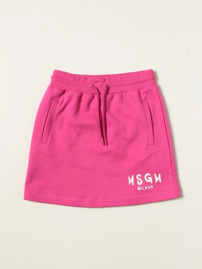 Shop Msgm Skirt  Kids Kids In Fuchsia