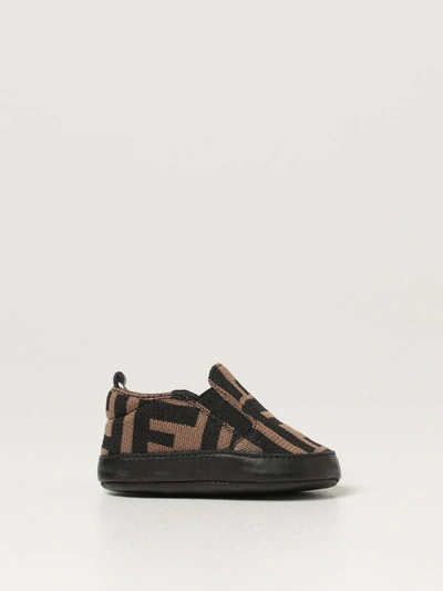 Shop Fendi Cradle Shoes With Ff Monogram In Hazel