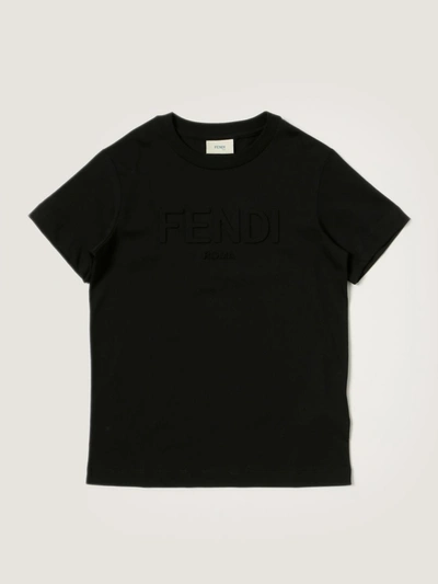 Shop Fendi Basic Cotton T-shirt In Black