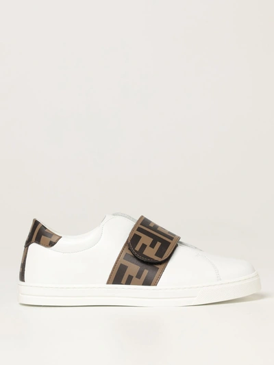 Shop Fendi Sneakers In Leather With Ff Band In White