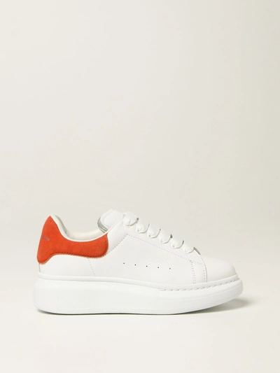 Shop Alexander Mcqueen Sneakers In Leather In Orange