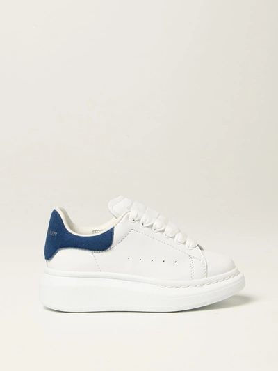 Shop Alexander Mcqueen Trainers In Leather In Blue