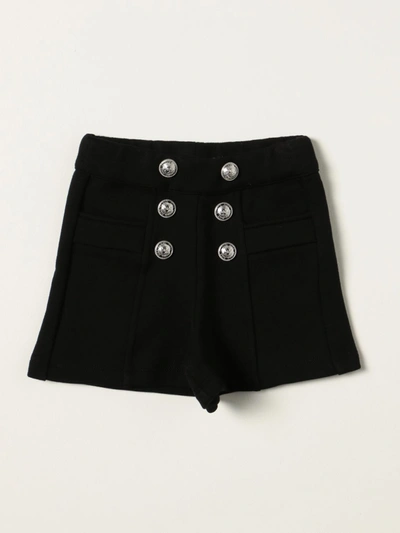 Shop Balmain Cotton Shorts In Black