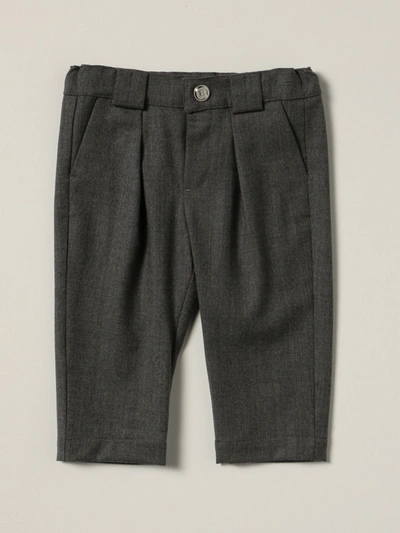 Shop Balmain Pants In Stretch Virgin Wool In Grey