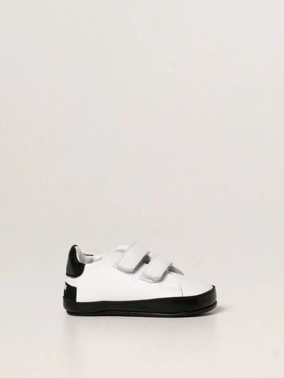 Shop Balmain Leather Sneakers In White 1