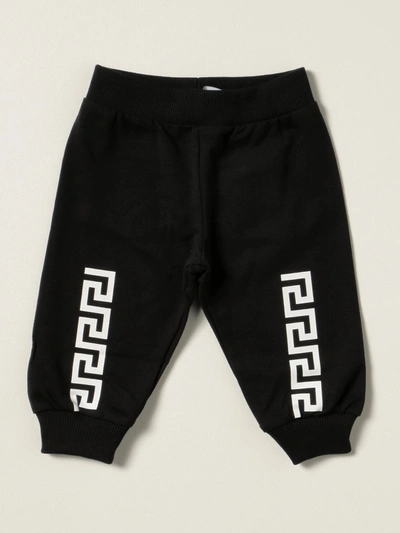 Shop Young Versace Versace Young Jogging Pants With Logo In Black