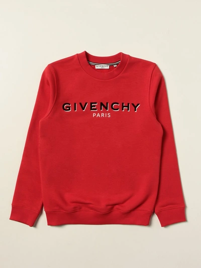 Shop Givenchy Cotton Sweatshirt With Logo In Red