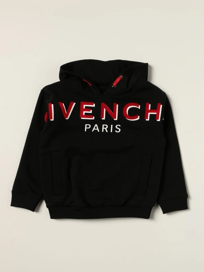 Shop Givenchy Cotton Hoodie With Big Logo In Black