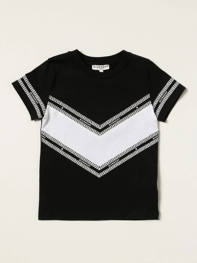 Shop Givenchy Cotton Tshirt With Micro Chains In Black