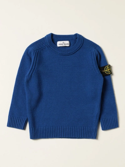 Shop Stone Island Junior Sweater  Kids Color Blue 1