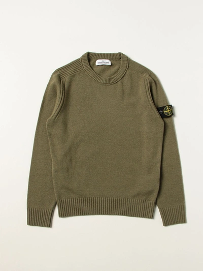 Shop Stone Island Junior Sweater  Kids Color Military
