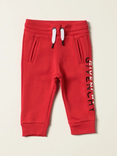 Shop Givenchy Jogging Pants With Logo In Red