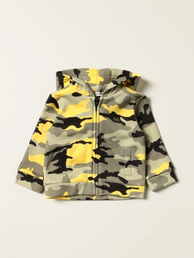 Shop Dolce & Gabbana Sweatshirt With Camouflage Print In Military