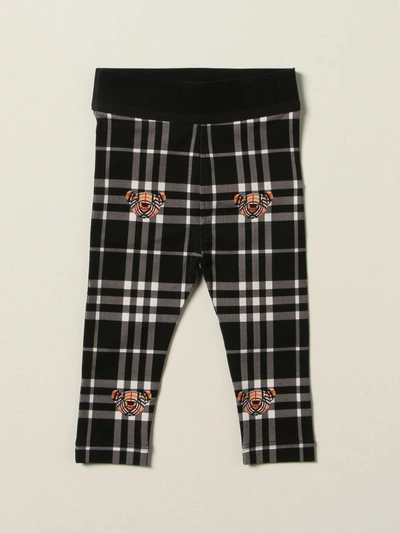 Shop Burberry Leggings In Stretch Cotton With Thomas Bear In Black