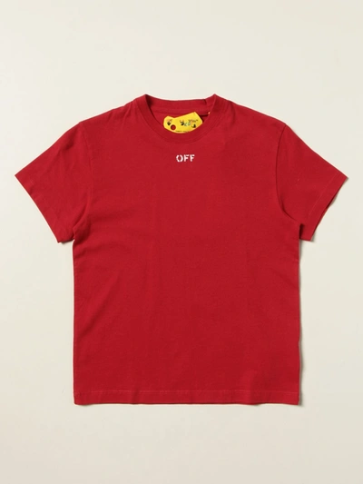 Shop Off-white T-shirt Off White Kids In Red