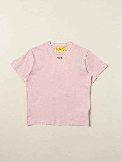 Shop Off-white T-shirt  Kids Color Pink