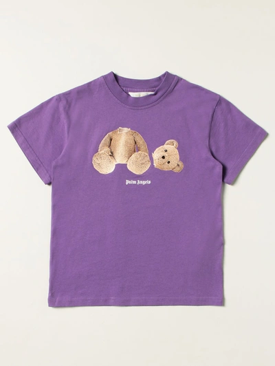 Shop Palm Angels T-shirt  Kids Color Violet