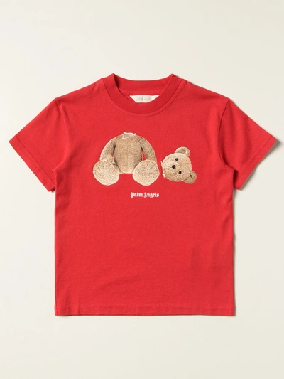 Shop Palm Angels T-shirt  Kids In Red