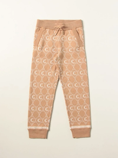 Shop Chloé Jogging Pants With All Over Logo In Multicolor