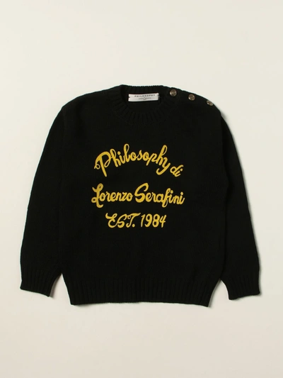 Shop Philosophy Di Lorenzo Serafini Wool Sweater In Black