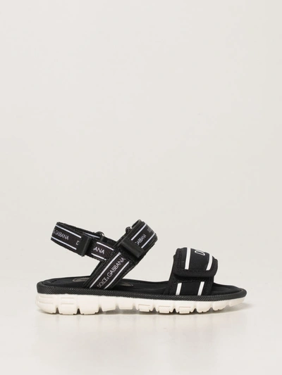 Shop Dolce & Gabbana Sandals With Logo In Black