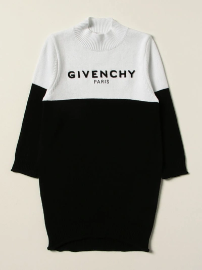 Shop Givenchy Dress In Wool And Cashmere With Logo In Black