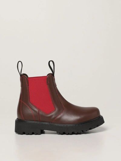 Shop Marni Ankle Boots In Bicolor Leather In Brown