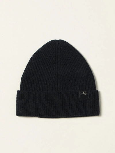 Shop Fay Hat In Ribbed Wool In Blue