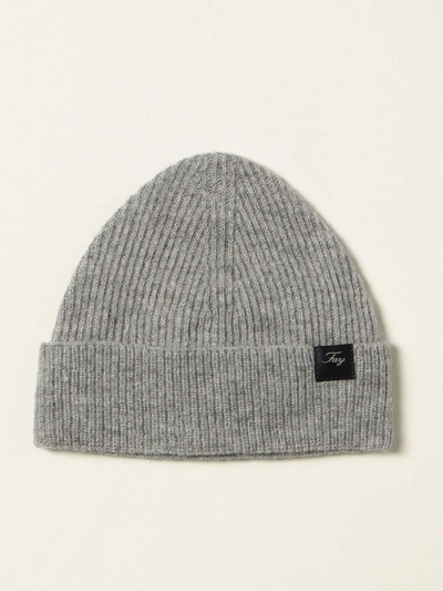 Shop Fay Hat In Ribbed Wool In Grey