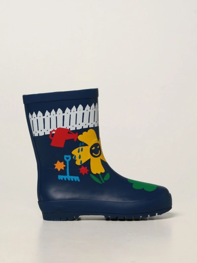 Shop Stella Mccartney Boots In Natural Rubber In Blue