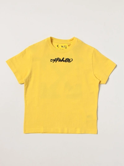 Shop Off-white T-shirt Off White Kids Color Yellow