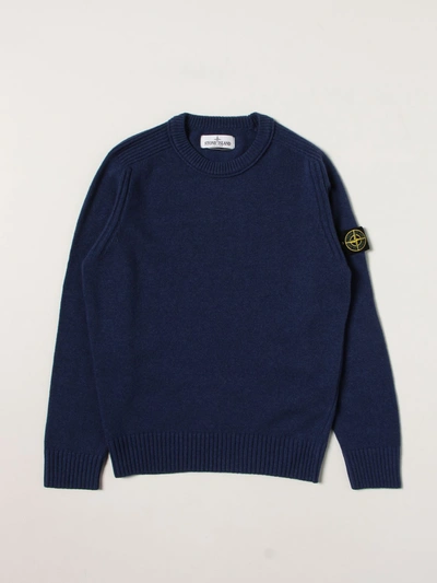 Shop Stone Island Junior Sweater  Kids Color Royal Blue