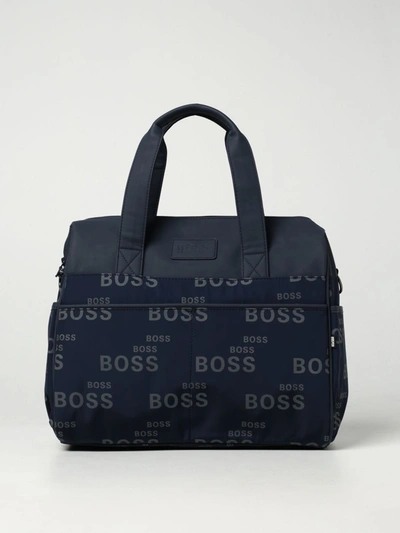 Shop Hugo Boss Diaper Bag In Nylon In Blue